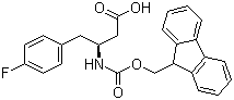 structure of CAS# 270062-83-4, Fmoc-(S)-3-Amino-4-(4-fluorophenyl)butyric acid;(S)-N-(9-Fluorenylmethyloxycarbonyl)-3-amino-4-(4-fluorophenyl)butyric acid