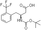 structure of CAS# 270065-74-2, Boc-(S)-3-Amino-4-(2-trifluoromethylphenyl)butyric acid;(betaS)-beta-[[(tert-Butoxy)carbonyl]amino]-2-(trifluoromethyl)benzenebutanoic acid