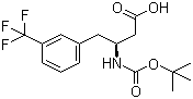 结构式 CAS# 270065-77-5, N-叔丁氧羰基-(S)-3-氨基-4-(3-三氟甲基苯基)丁酸
