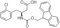 结构式 CAS# 270596-37-7, (S)-N-芴甲氧羰基-3-氨基-4-(2-氯苯基)丁酸