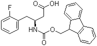 结构式 CAS# 270596-49-1, (S)-N-芴甲氧羰基-3-氨基-4-(2-氟苯基)丁酸