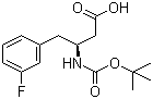 结构式 CAS# 270596-51-5, (S)-N-叔丁氧羰基-3-氨基-4-(3-氟苯基)丁酸