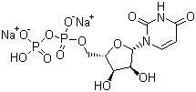 结构式 CAS# 27821-45-0, 尿苷-5'-二磷酸二钠盐