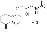 structure of CAS# 27912-14-7, Levobunolol hydrochloride;5-[3-(tert-Butylamino)-2-hydroxypropoxy]-3,4-dihydro-2H-naphthalen-1-one hydrochloride