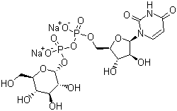 structure of CAS# 28053-08-9, Uridine 5'-diphosphoglucose disodium salt;UDP-glc; Uridine-diphosphate-glucose disodium salt; Uridine[5']diphospho[1]-alpha-D-glucopyranose disodium salt