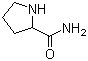 structure of CAS# 2812-47-7, DL-Proline amide;Pyrrolidine-2-carboxylic acid amide; 2-Pyrrolidinecarboxamide