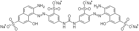 结构式 CAS# 2829-43-8, 直接红 75; 5,5'-[甲酰双[亚氨(2-磺基-4,1-亚苯基)偶氮]]双(6-氨基-4-羟基-2-萘磺酸)四钠