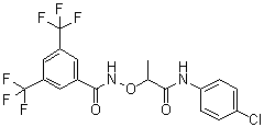 结构式 CAS# 285986-88-1, N-[2-[(4-氯苯基)氨基]-1-甲基-2-氧代乙氧基]-3,5-二(三氟甲基)苯甲酰胺
