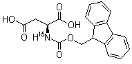 structure of CAS# 287484-33-7, N-[(9H-Fluoren-9-ylmethoxy)carbonyl]-L-aspartic-<sup>15</sup>N acid