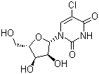 structure of CAS# 2880-89-9, 5-Chlorouridine;5-Chloro-1-[(3R,4S,5R)-3,4-dihydroxy-5-(hydroxymethyl)oxolan-2-yl]pyrimidine-2,4-dione