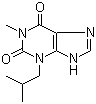 structure of CAS# 28822-58-4, 3-Isobutyl-1-methylxanthine;3,7-Dihydro-3-isobutyl-1-methyl-1H-purine-2,6-dione