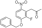 structure of CAS# 288385-98-8, 3-Acetylmethyl-1-benzyloxy-2-fluoro-4-nitrobenzene;1-[2-Fluoro-6-nitro-3-(phenylmethoxy)phenyl]-2-propanone