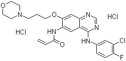 structure of CAS# 289499-45-2, Canertinib dihydrochloride;N-[4-[(3-Chloro-4-fluorophenyl)amino]-7-(3-morpholin-4-ylpropoxy)quinazolin-6-yl]prop-2-enamide dihydrochloride
