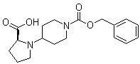 结构式 CAS# 289677-06-1, 4-[(2S)-2-羧基-1-吡咯烷基]-1-哌啶甲酸 1-苄酯