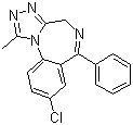 structure of CAS# 28981-97-7, Alprazolam;8-Chloro-1-methyl-6-phenyl-4H-s-triazolo[4,3-a][1,4]benzodiazepine