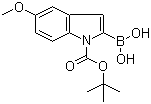 结构式 CAS# 290331-71-4, N-叔丁氧基羰基-5-甲氧基-2-吲哚硼酸