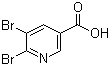 结构式 CAS# 29241-64-3, 5,6-二溴烟酸; 5,6-二溴吡啶-3-羧酸