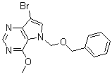 structure of CAS# 299916-62-4, 7-Bromo-4-methoxy-5-[(phenylmethoxy)methyl]-5H-pyrrolo[3,2-d]pyrimidine