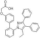 structure of CAS# 300657-03-8, 2-[[2'-(5-Ethyl-3,4-diphenyl-1H-pyrazol-1-yl)[1,1'-biphenyl]-3-yl]oxy]acetic acid