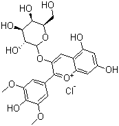 结构式 CAS# 30113-37-2, 氯化锦葵色素 3-半乳糖苷