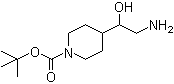 structure of CAS# 301221-57-8, 4-(2-Amino-1-hydroxyethyl)-1-piperidinecarboxylic acid 1,1-dimethylethyl ester