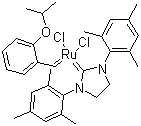 structure of CAS# 301224-40-8, [1,3-Bis(2,4,6-trimethylphenyl)-2-imidazolidinylidene]dichloro(2-isopropoxyphenylmethylene)ruthenium;Hoveyda-Grubbs Catalyst 2nd Generation