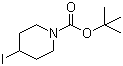 结构式 CAS# 301673-14-3, N-Boc-4-碘哌啶; 4-碘哌啶-1-甲酸叔丁酯