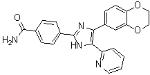 structure of CAS# 301836-43-1, 4-[4-(2,3-Dihydro-1,4-benzodioxin-6-yl)-5-(2-pyridinyl)-1H-imidazol-2-yl]benzamide;D 4476