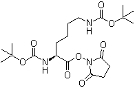 structure of CAS# 30189-36-7, N,N'-Di-Boc-L-lysine hydroxysuccinimide ester;Boc-Lys(Boc)-OSu