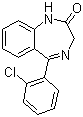 1,3-Dihydro-5-(2-chlorophenyl)-2H-1,4-benzodiozepin-2-one molecular structure (CAS 3022-68-2)
