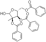 structure of CAS# 30361-17-2, 2,3,5-Tri-O-benzoyl-2-C-methyl-D-ribofuranose;2-C-Methyl-D-ribofuranose 2,3,5-tribenzoate