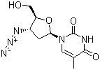 结构式 CAS# 30516-87-1, 齐多夫定; 3'-叠氮-3'-脱氧胸苷; 3'-叠氮-3'-脱氧胸甙