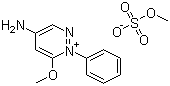 structure of CAS# 30578-37-1, Amezinium methylsulfate;6-Methoxy-1-phenylpyridazin-1-ium-4-amine methylsulfate
