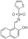 structure of CAS# 307543-71-1, N-[(2-Hydroxy-1-naphthalenyl)methylene]-2-thiophenesulfonamide;IRE 1 Inhibitor I; STF 083010