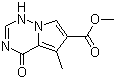 structure of CAS# 310431-29-9, Methyl 5-methyl-4-oxo-1,4-dihydropyrrolo[2,1-f][1,2,4]triazine-6-carboxylate;5-Methyl-4-oxo-3,4-dihydropyrrolo[2,1-f][1,2,4]triazine-6-carboxylic acid methyl ester