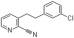 结构式 CAS# 31255-57-9, 3-[2-(3-氯苯基)乙基]-2-吡啶甲腈