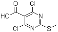 structure of CAS# 313339-35-4, 4,6-Dichloro-2-(methylthio)pyrimidine-5-carboxylic acid