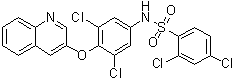 结构式 CAS# 315224-26-1, 2,4-二氯-N-[3,5-二氯-4-(3-喹啉基氧基)苯基]苯磺酰胺