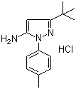 structure of CAS# 317806-86-3, 3-tert-Butyl-1-(4-methylphenyl)-1H-pyrazol-5-amine hydrochloride;3-tert-Butyl-1-(p-tolyl)-1H-pyrazol-5-amine hydrochloride
