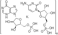 structure of CAS# 31852-29-6, 5'-Inosinic acid homopolymer complex with 5'-cytidylic acid homopolymer potassium salt;5'-Cytidylic acid homopolymer complex with 5'-inosinic acid homopolyme potassium salt ; 5'-Cytidylic acid polymers complex with 5'-inosinic acid polymers potassium salt; Inosinic acid-cytidylic acid polymer complex potassium salt; Poly I-poly C potassium salt