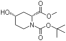 结构式 CAS# 321744-26-7, (2R,4S)-4-羟基哌啶-1,2-二羧酸 1-叔丁酯 2-甲酯