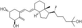 结构式 CAS# 32222-06-3, 骨化三醇; 钙三醇; 二羟胆钙化醇; (5Z,7E)-(1S,3R)-9,10-开环胆甾-5,7,10(19)-三烯-1,3,25-三醇