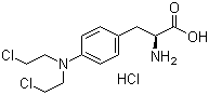 structure of CAS# 3223-07-2, Melphalan hydrochloride;L-Sarcolysine hydrochloride; L-Phenylalanine mustard hydrochloride; (S)-3-[4-[Bis(2-chloroethyl)amino]phenyl]alanine hydrochloride