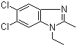 structure of CAS# 3237-62-5, 5,6-Dichloro-1-ethyl-2-methylbenzimidazole;N-Ethyl-2-methyl-5,6-dichlorobenzimidazole; 1-Ethyl-2-methyl-5,6-dichlorobenzimidazole