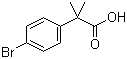 结构式 CAS# 32454-35-6, 2-(4-溴苯基)-2-甲基丙酸; 4-溴-alpha,alpha-二甲基苯乙酸