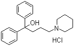 structure of CAS# 3254-89-5, Difenidol hydrochloride;1,1-Diphenyl-4-(1-piperidyl)butan-1-ol hydrochloride