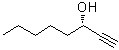 structure of CAS# 32556-71-1, (S)-1-Octyn-3-ol;(-)-1-Octyn-3-ol; (3S)-1-Octyn-3-ol; (3S)-Hydroxy-1-octyne; (S)(-)-1-Octyn-3-ol