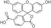 structure of CAS# 3301-79-9, 6-Carboxyfluorescein;3',6'-Dihydroxy-3-oxospiro[2-benzofuran-1,9'-xanthene]-6-carboxylic acid