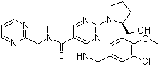 structure of CAS# 330784-47-9, Avanafil;4-[(3-Chloro-4-methoxybenzyl)amino]-2-[2-(hydroxymethyl)-1-pyrrolidinyl]-N-(2-pyrimidinylmethyl)-5-pyrimidinecarboxamide; (S)-2-(2-Hydroxymethyl-1-pyrrolidinyl)-4-(3-chloro-4-methoxybenzylamino)-5-[(2-pyrimidinylmethyl)carbamoyl]pyrimidine