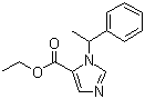 结构式 CAS# 33125-97-2, 依托咪酯; 甲苄咪酯; R-(+)-1-(1-苯乙基)-1H-咪唑-5-甲酸乙酯